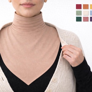 AMAL Mock Turtleneck Dickey for Women, Layering Neck Collar Insert, Modest Undershirt Collar, Fake Collar for Dresses & Sweaters, 40+ Colors