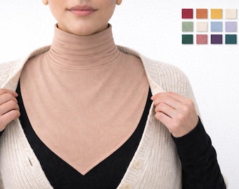 AMAL Mock Turtleneck Dickey for Women, Layering Neck Collar Insert, Modest Undershirt Collar, Fake Collar for Dresses & Sweaters, 40+ Colors