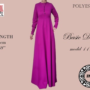 AMAL Basic Solid Color Dress. xs-5xl. USA. Model 119.