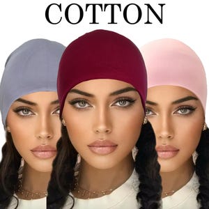 AMAL. Women's Cap Under Scarf. Cotton Islamic Hijab. USA. Model C1.