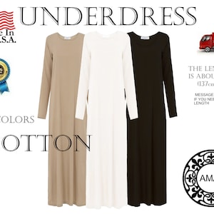 AMAL Cotton Knitted Petticoat Underdress. With Sleeves.