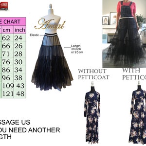 AMAL Petticoat Skirt Retro Dress 36 or 92 cm. Vintage Dress Petticoats. Long Skirt Women Floor.USA image 10