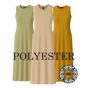 Vestido interior largo de poliéster de punto AMAL, vestido con forro interior, largo personalizado disponible, modelo U-2 Poly