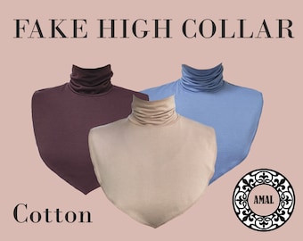 AMAL. Fake High Collar. Body Extensions Neck Cover Under Top USA Model B3
