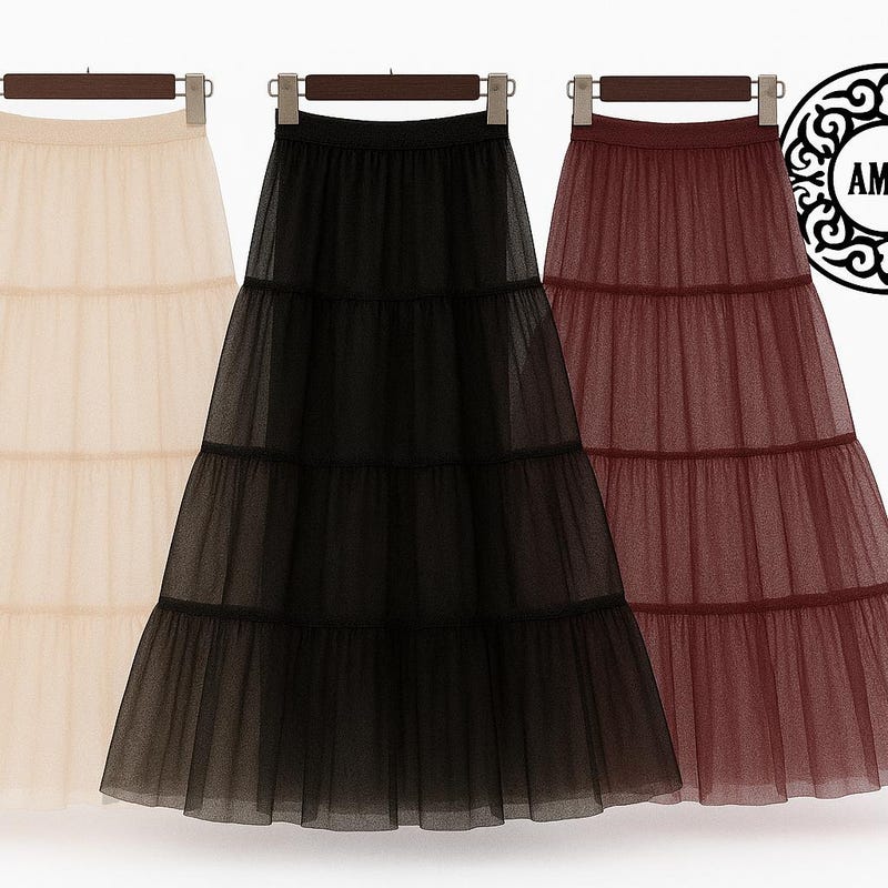 Polyester Tulle Flounce Puff Skirt Paneled main image 0