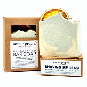 Shaving My Legs Handcrafted Bar Soap 5 oz Goat Milk, Grapefruit, Patchouli, Rosemary Essential Oils image 3