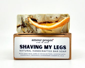 Shaving My Legs Handcrafted Bar Soap  | 5 oz | Goat Milk, Grapefruit, Patchouli, Rosemary Essential Oils