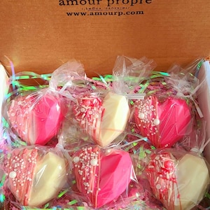 Chocolate Hearts | Solid White or Milk Chocolate | Custom Colors and Gift Boxes Available | Individually wrapped | Large Quantity Discounts!