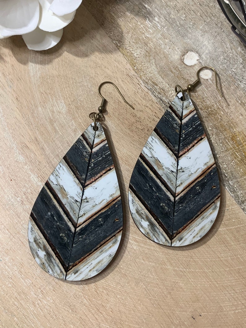 Wood Grain Sublimation Earrings Wood and Acrylic Sublimated Etsy