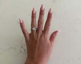 Sterling Silver CZ Swirl Halo Ring