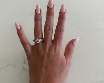 Sterling Silver CZ Solitaire Engagement Ring