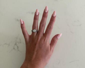 Sterling Silver CZ Engagement Ring with Accent Halo