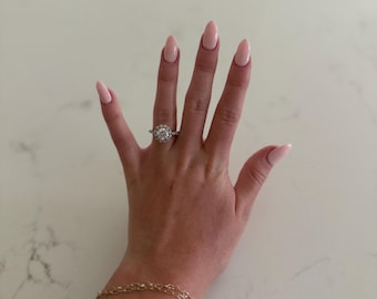 Sterling Silver CZ Henri Daussi Engagement Ring