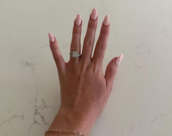 Sterling Silver CZ Princess-cut Engagement Ring