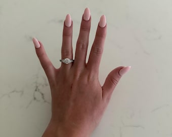 Sterling Silver Three-Stone CZ Engagement Ring