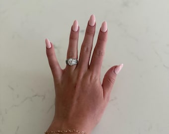 Sterling Silver CZ Art Deco Engagement Ring
