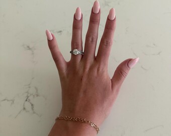 Sterling Silver CZ Shank Engagement Ring