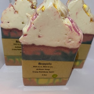 Crazy Rainbow Swirl - Handmade Soap - Artisan Soap - Vegan Soap