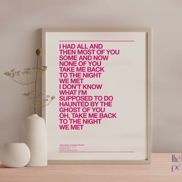 Lord Huron Poster, Ribs The Night We Met Lyrics