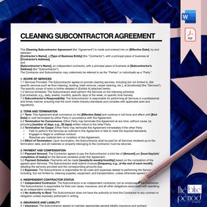 Cleaning Subcontractor Agreement