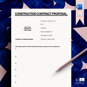 Editable Construction Contract Proposal