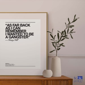 Goodfellas-citaatposter: gangsterfilmkunst (digitale download)