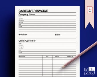 Printable Caregiver Invoice