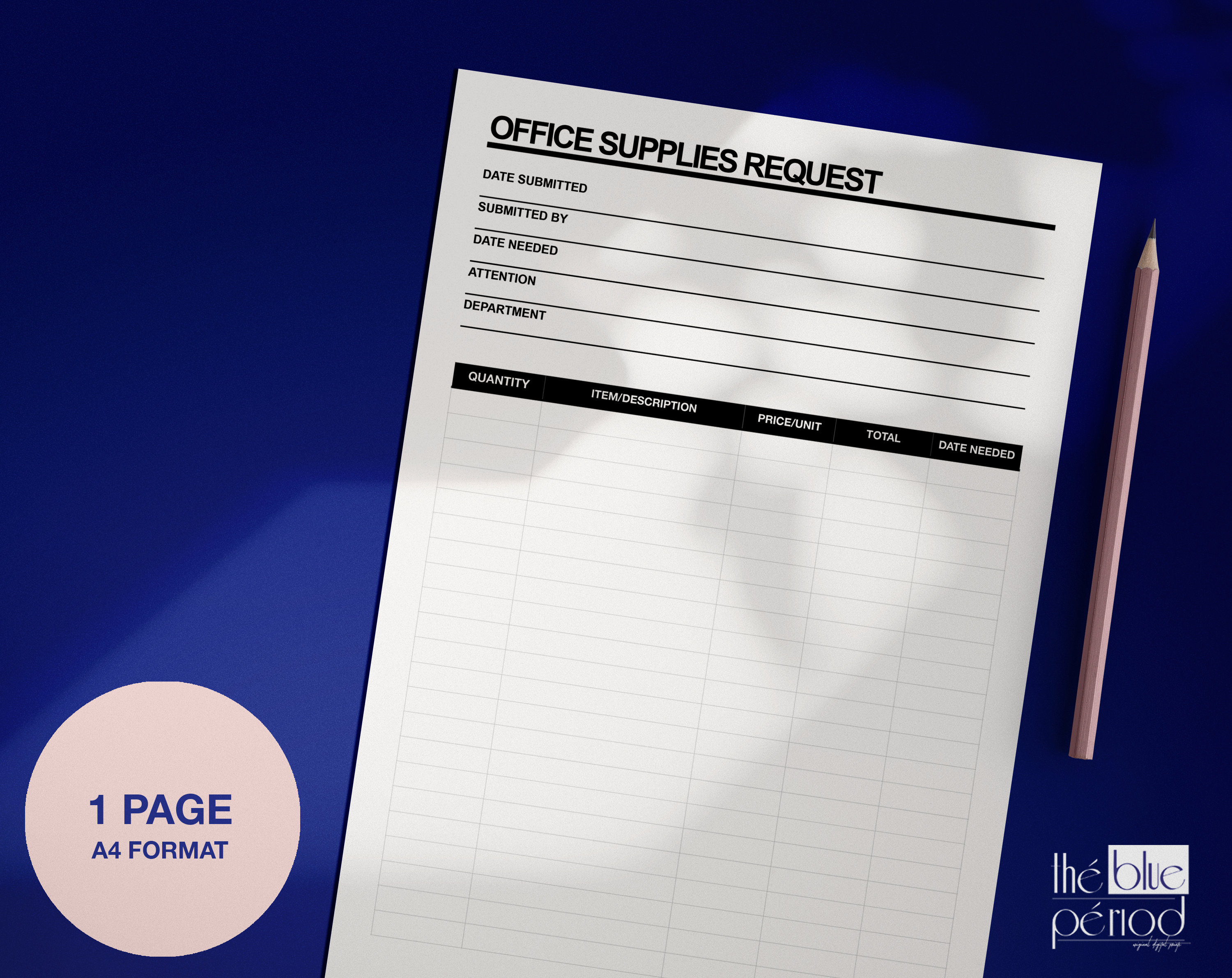 Editable Office Supplies Request Form Etsy