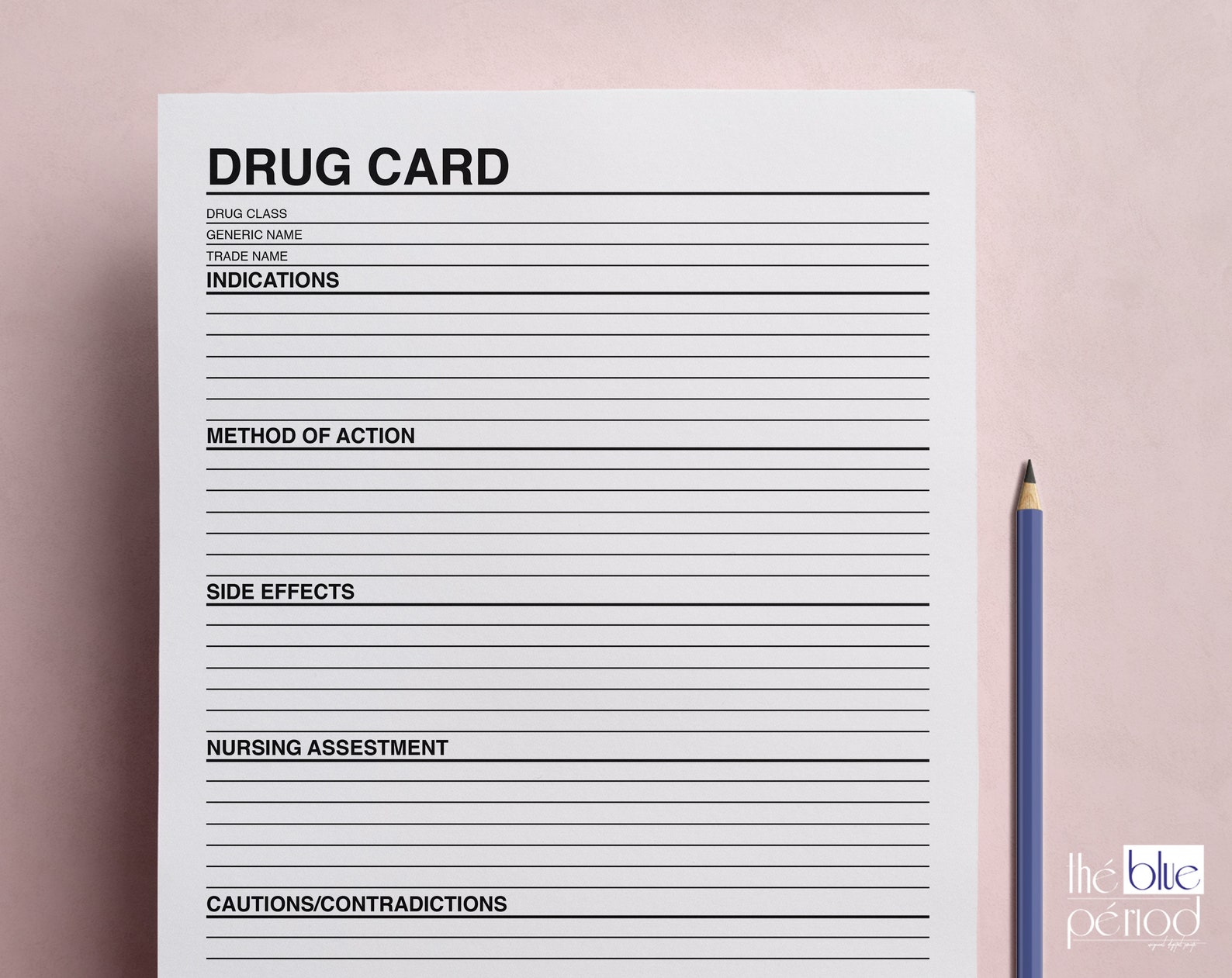 Pharmacology Printable Drug Cards Template Printable Drug Etsy