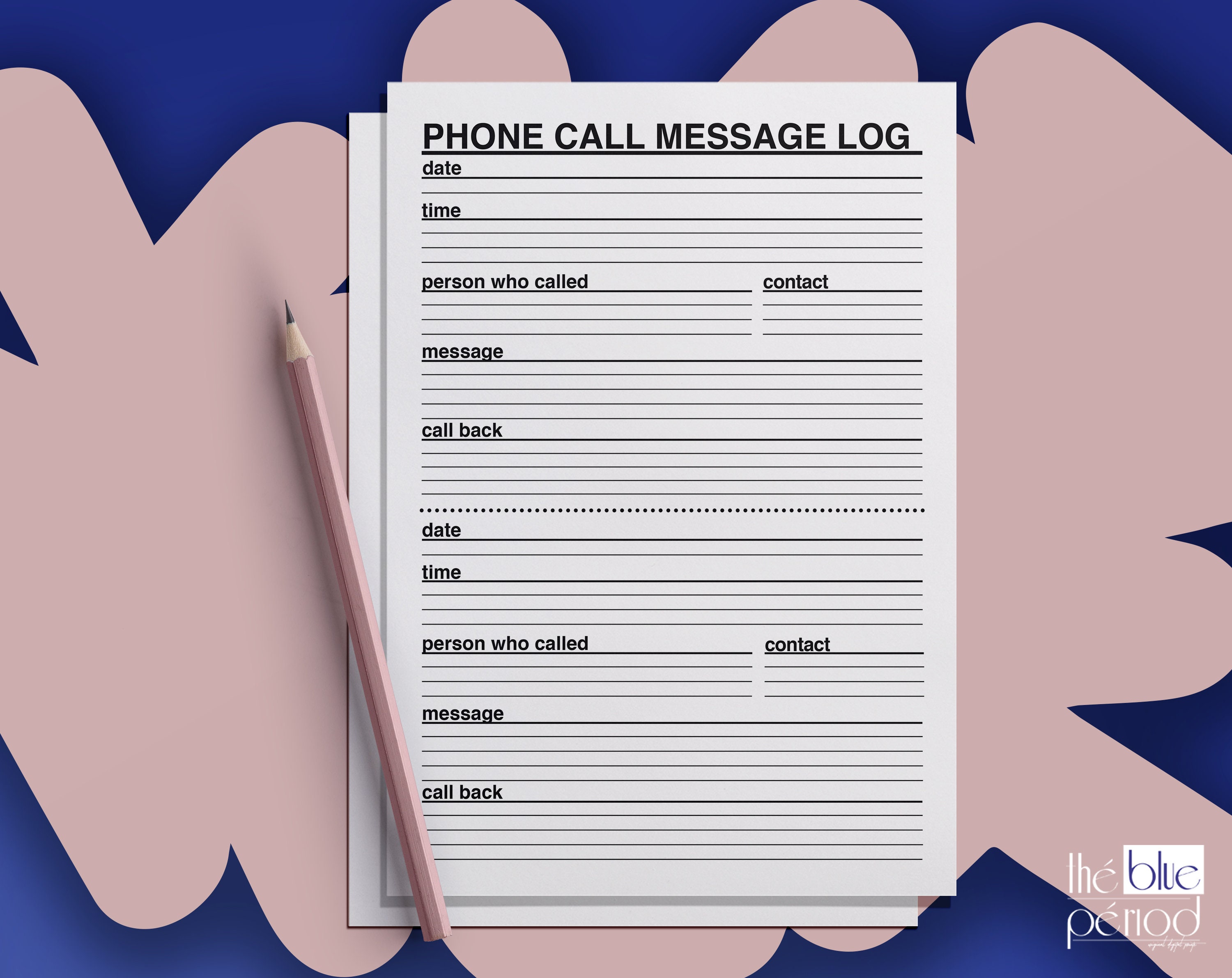 Phone Call Message Log Printable - Etsy