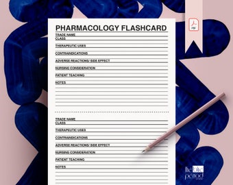 Pharmacology Printable Drug Cards Template - Etsy