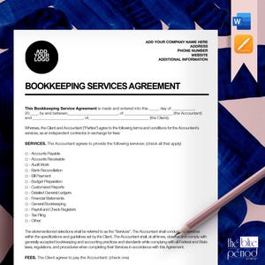 Editable Bookkeeping Services Agreement