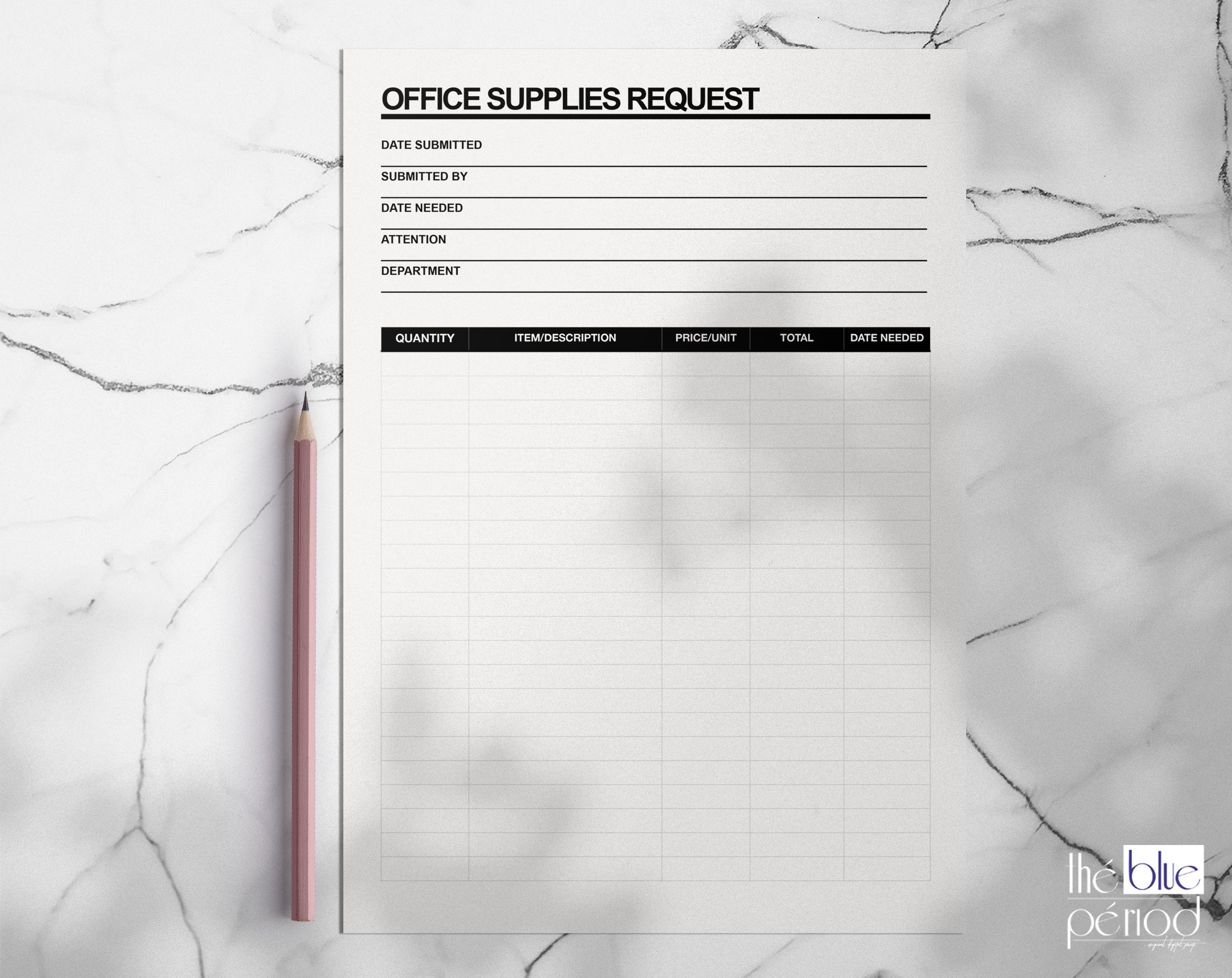 Editable Office Supplies Request Form Etsy