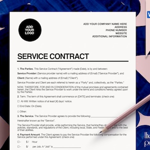 Editable Service Agreement with Company Logo