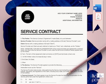Editable Service Agreement with Company Logo