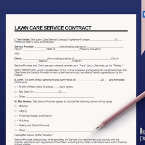 Editable Lawn Care Service Contract