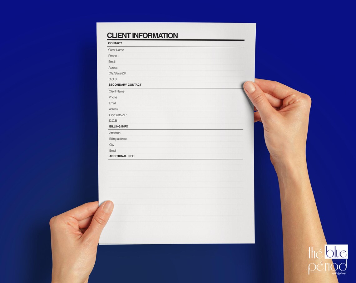 Editable Client Information Form - Etsy