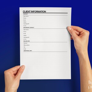 Editable Client Information Form - Etsy