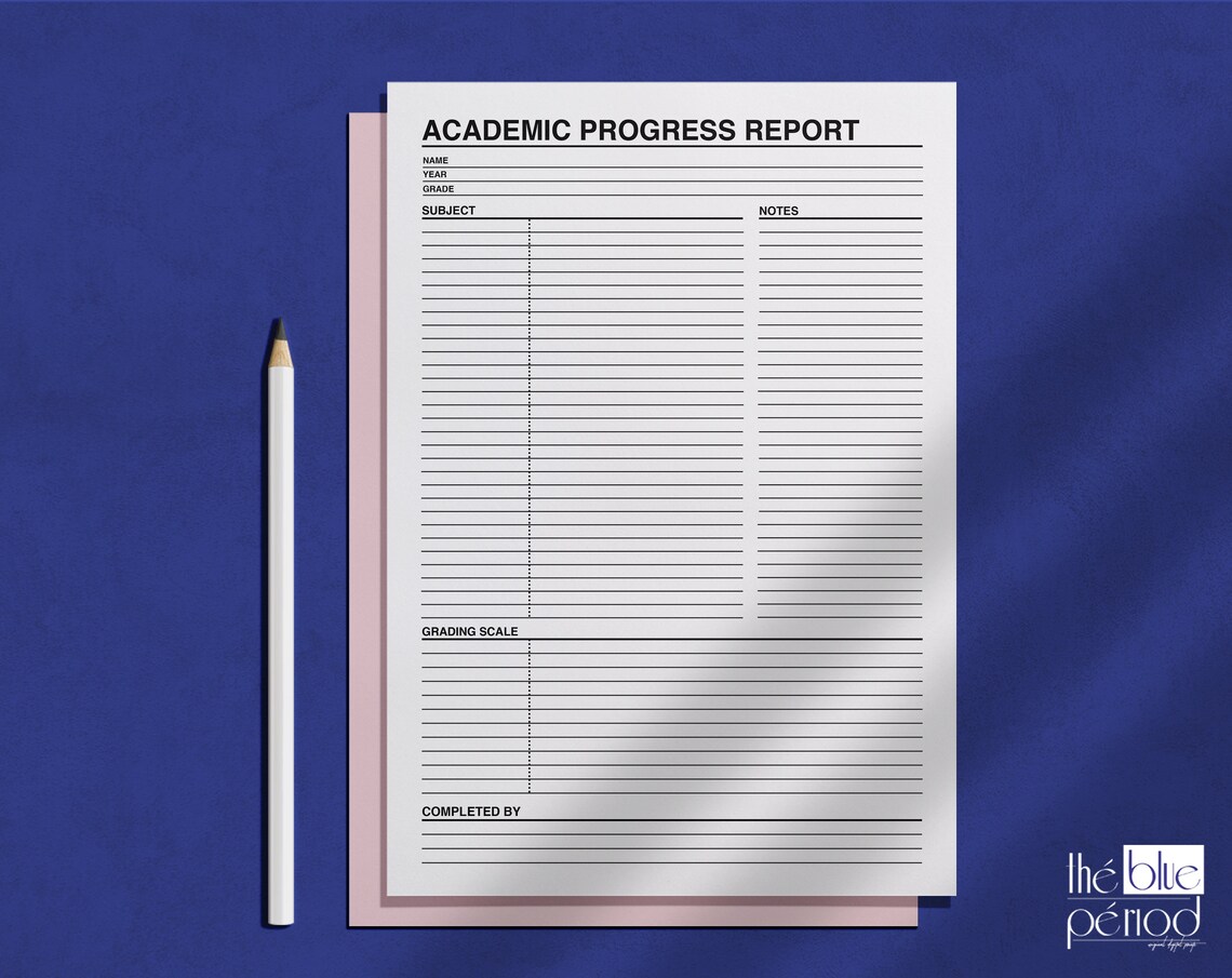 Printable Homeschool Report Sheet Homeschool Progress Report | Etsy