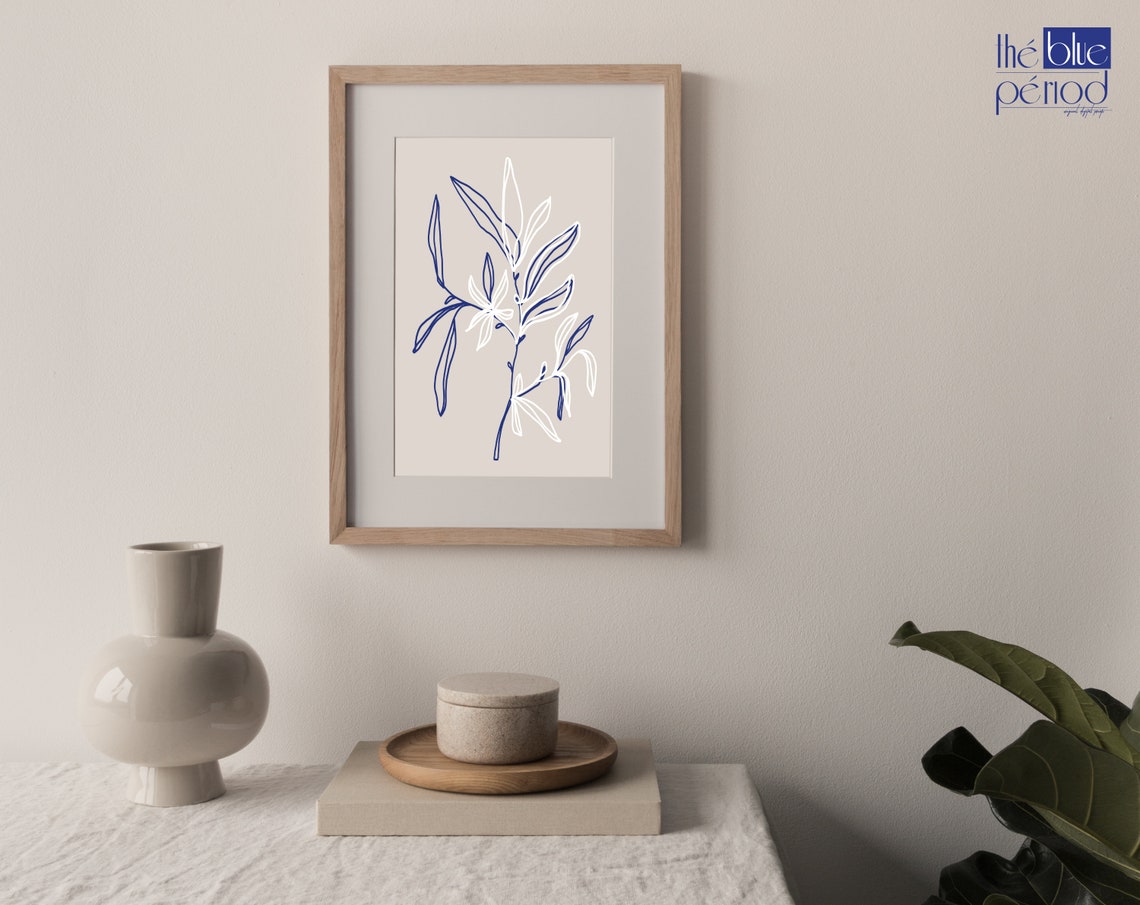 Blue Wall Art Blue Wall Decor Abstract Abstract Digital | Etsy