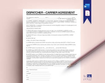 Editable Freight Dispatch Carrier Contract