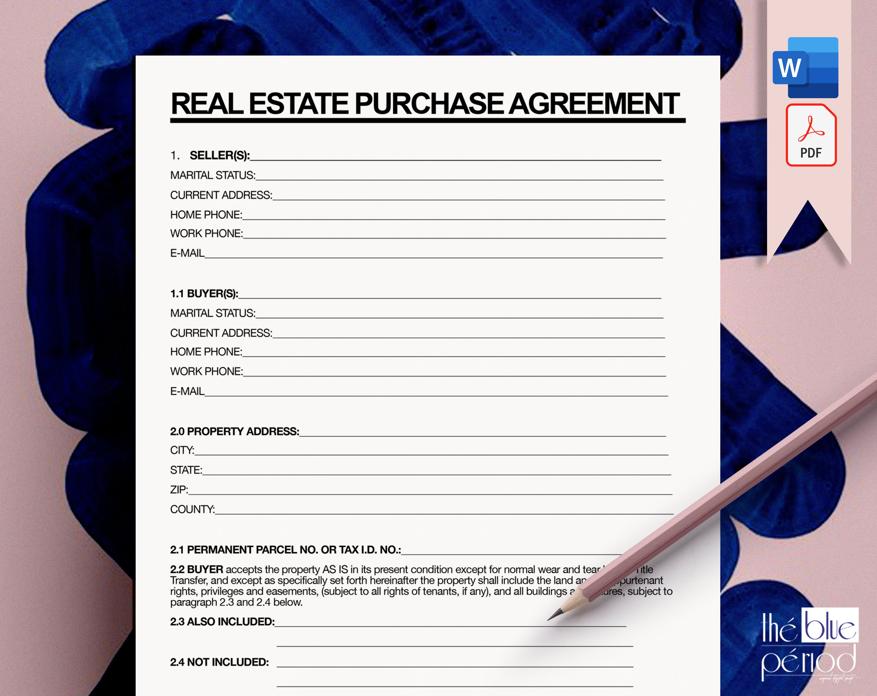 Editable Real Estate Purchase Agreement Etsy