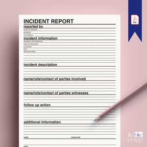 Tarjeta de informe de incidentes imprimible