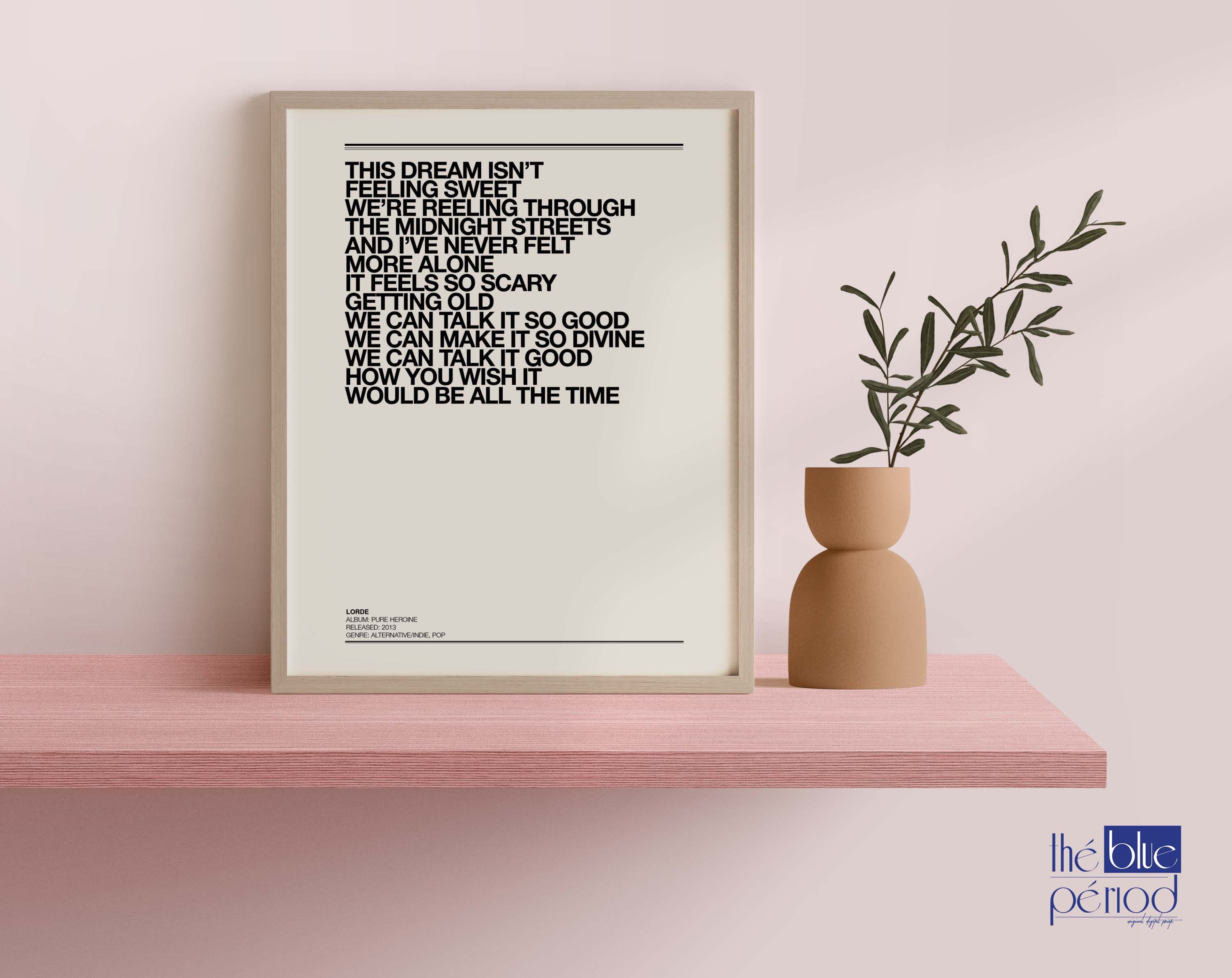 Lorde Poster, Ribs Lyrics Digital Wall Art Etsy