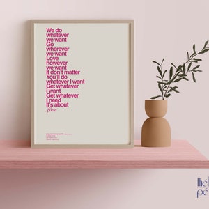 SZA Love Galore Lyrics Poster: SZA & Travis Scott (Digital Download)