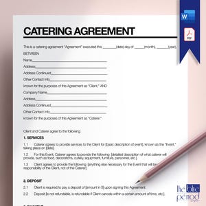 Editable Catering Agreement