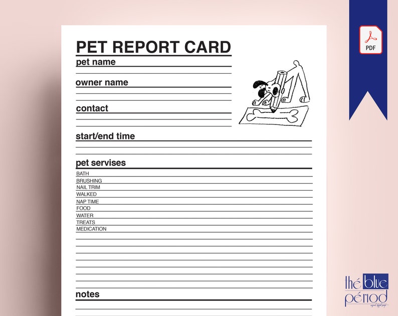Printable Pet Sitter Report - Etsy