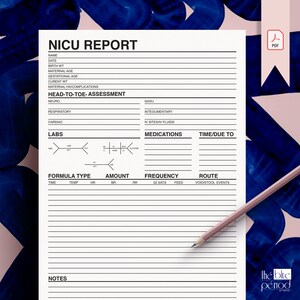 Printable NICU report sheet