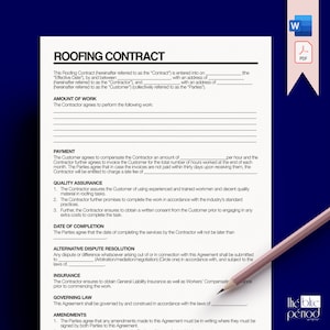 Editable Roofing Contract Template