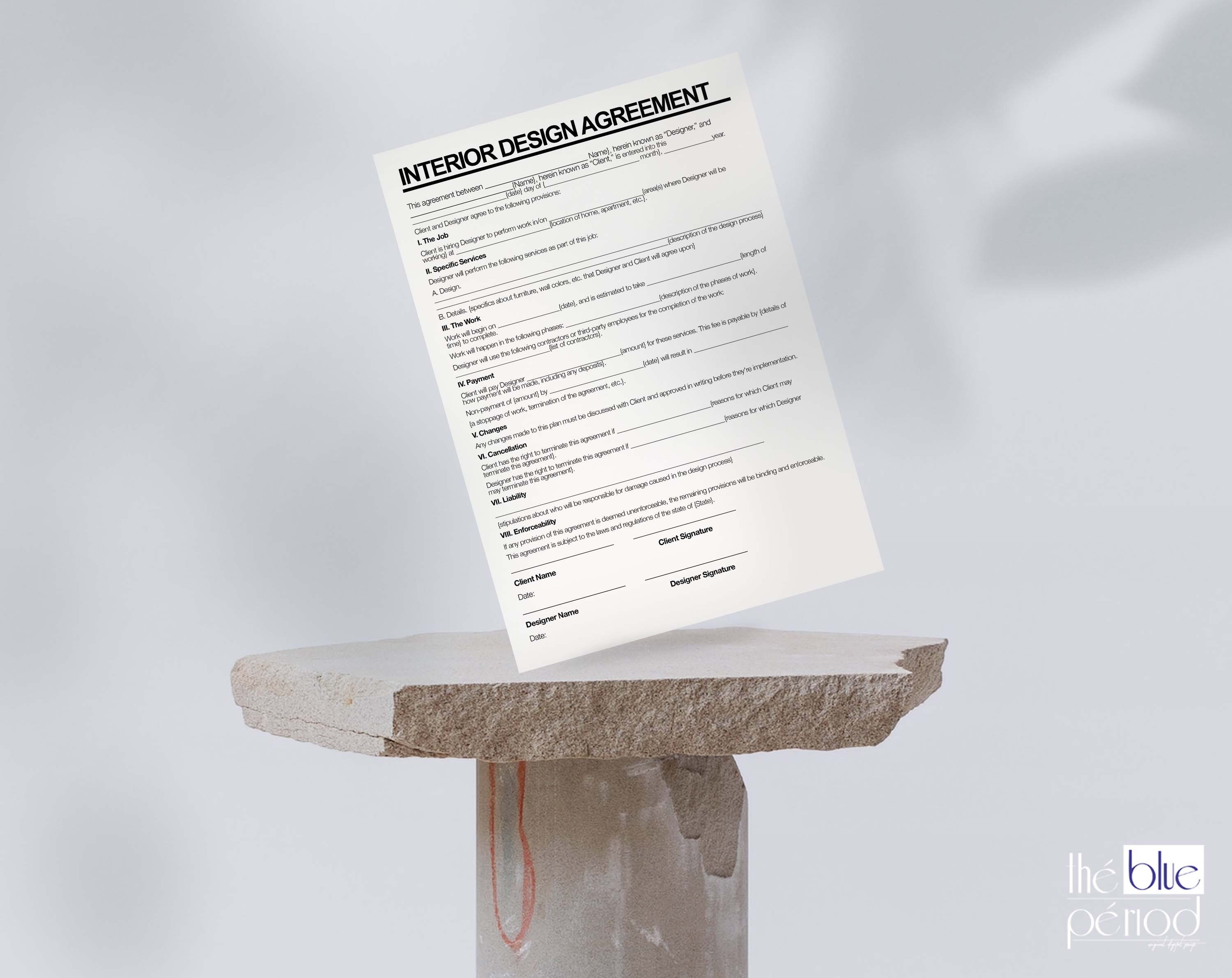 Editable Interior Design Contract - Etsy